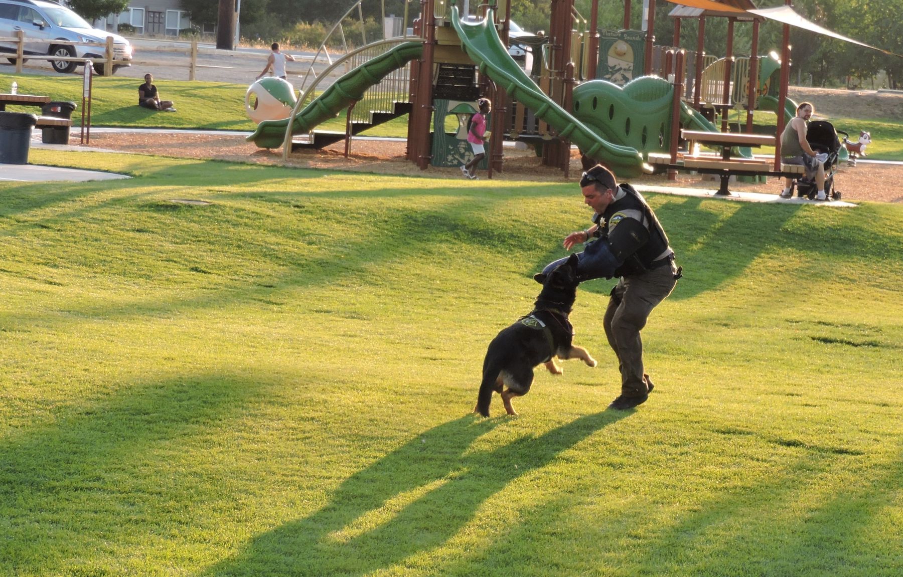 Emergency Responders Greet the Public During National Night Out at Yelm City Park